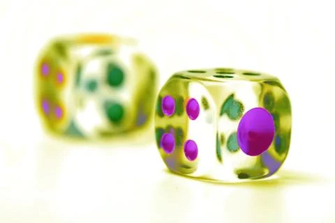 Transparent Cubes for CRAPS Foto stock