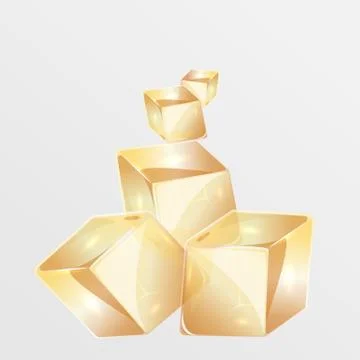 Transparent cubes of ice Stock Illustration