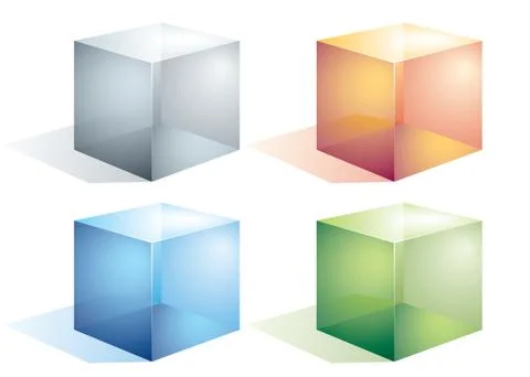 Transparent cubes Stock Illustration