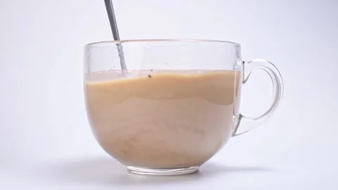 Transparent cup of coffee close up Stock Footage 147498705