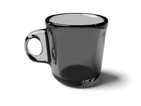 Transparent cup isolated on a white background Ilustração Stock