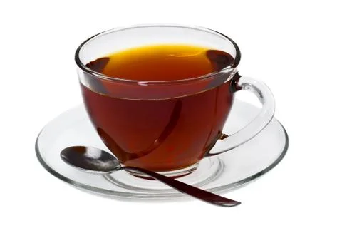 Transparent cup of tea Stock Photos