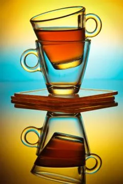 Transparent  cups. Stock Photos