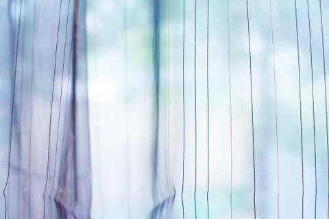 Transparent curtain on window Stock Photos