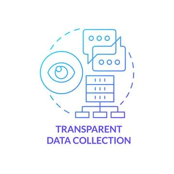 Transparent data collection blue gradient concept icon 스톡 일러스트