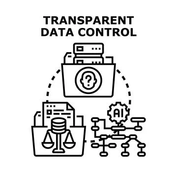 Transparent data control and information privacy concept 스톡 일러스트