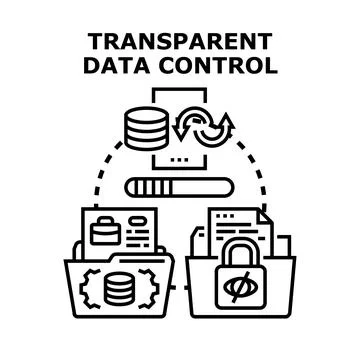 Transparent data control managing digital privacy security Stock Illustration