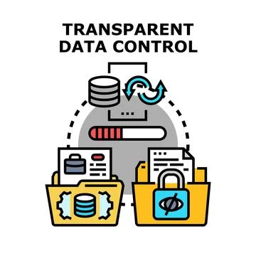 Transparent data control managing digital privacy security 库存插图
