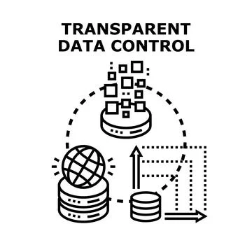 Transparent data control managing digital information flow Stock Illustration