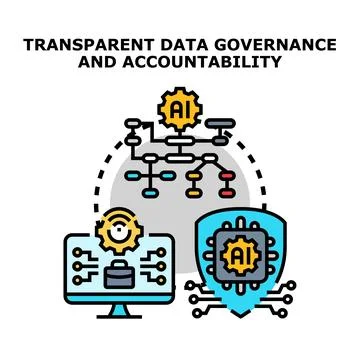 Transparent data governance and accountability concept illustration Stock Illustration