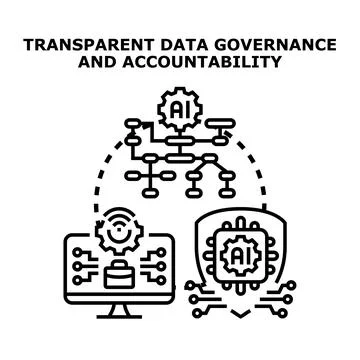 Transparent data governance and accountability concept illustration Stock Illustration