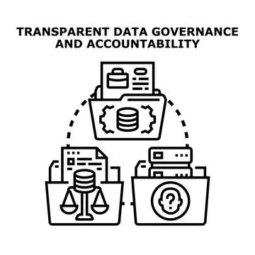 Transparent data governance and accountability vector concept illustration Stock Illustration
