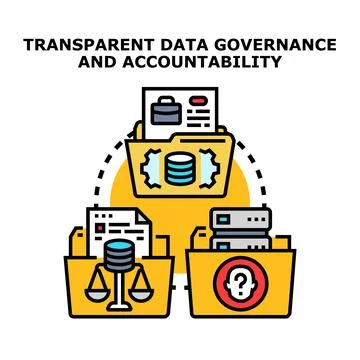 Transparent data governance and accountability vector concept illustration Stockillustratie