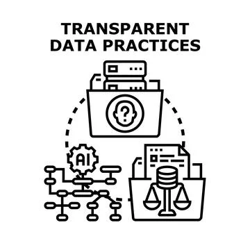 Transparent data practices concept vector illustration Stock Illustration
