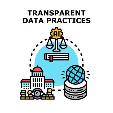 Transparent data practices ensuring data ethics and governance イラスト素材