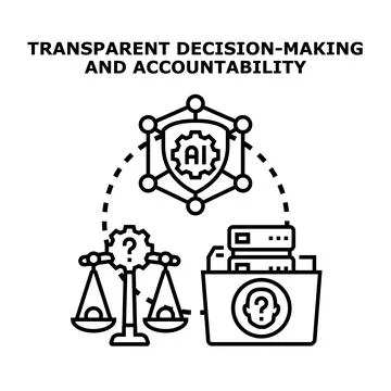 Transparent decision making and accountability with artificial intelligence Stock Illustration