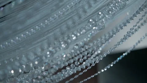 Transparent decorative beads close-up Stock Footage 263721982