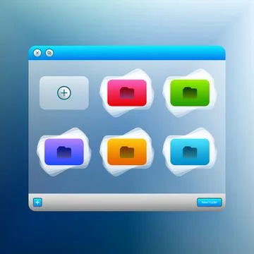 Transparent Desktop Folder Explorer Application User Interface Design Illustrazione stock