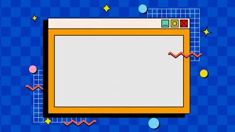 Transparent desktop UI window with animated geometric shapes Stock Footage 335129270