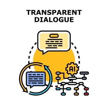 Transparent dialogue driving ai process communication flow 스톡 일러스트