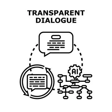 Transparent dialogue driving ai process communication flow Stock Illustration