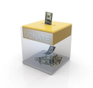 Transparent donation box Stock Illustration