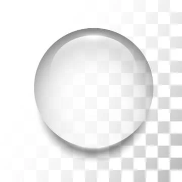 Transparent drop with shadow and reflection イラスト素材