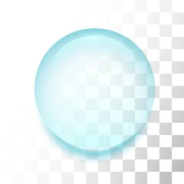 Transparent drop with shadow and reflection Illustrazione stock