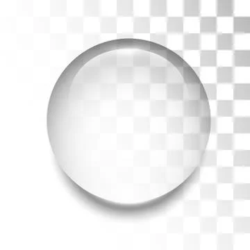 Transparent drop with shadow and reflection 스톡 일러스트