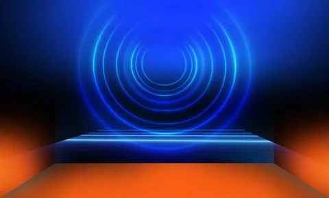 Transparent effect podium with wave effect at back concept series Stock Illustration