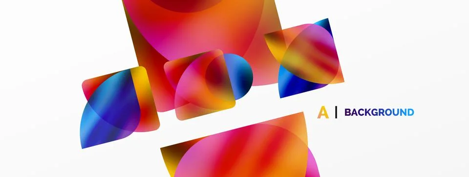 Transparent effects geometric abstract background. Minimalist wallpaper, banner Stock Illustration