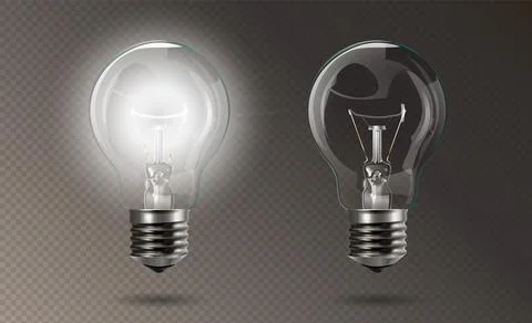 Transparent electric edison light bulb. Vector illustration 스톡 일러스트
