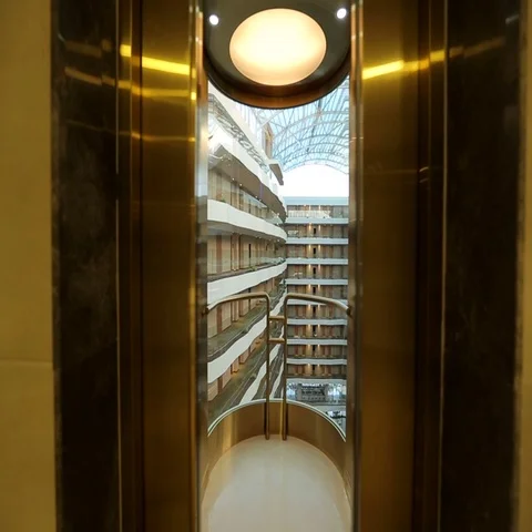 Transparent elevator door opens Stock Footage 69529833