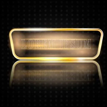 Transparent emblem on black Stock Illustration