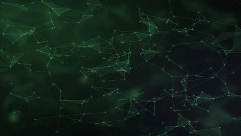 Transparent emerald polygons and fine connecting strands create an energeti.. Stock Illustration