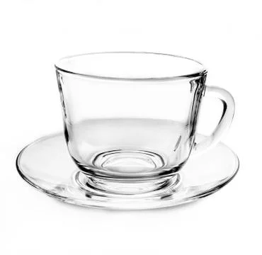 Transparent empty tea cup Stock Photos