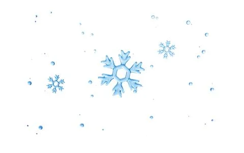 Transparent falling snowflakes as the background, 3d rendering. Stock Photos