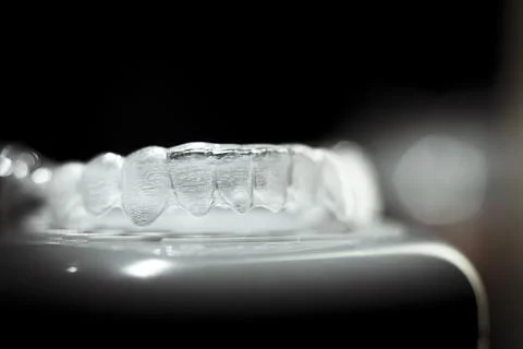 Transparent ferule retainer teeth alignment Stock Photos