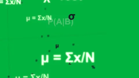 On transparent field X² Test starting neon labels pulsing marker rotating Stock Footage 329531809