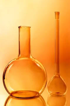 Transparent flasks Stock Photos