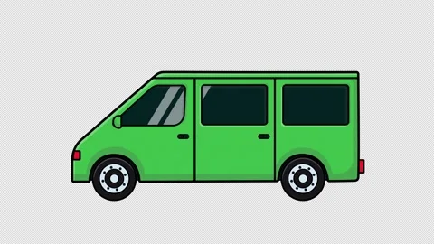 Transparent Flat Green Car Animation Stock Footage 272744883