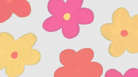 Transparent Flower Pattern Animation Colorful Spring Doodle Stock Footage 325678549
