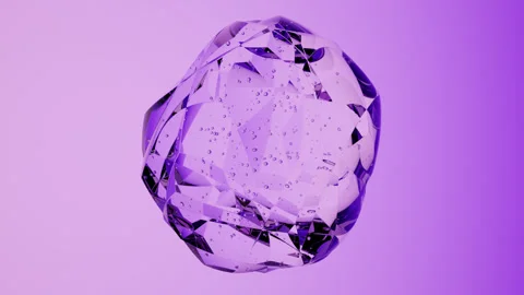 Transparent Fluid Shape with Air Bubbles Suspended in Colorful Neon Gradient Stock Footage 337304044