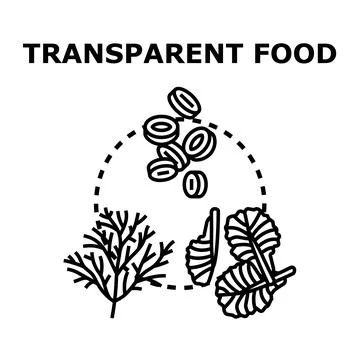 Transparent food analyzing ingredients vector illustration Stock Illustration