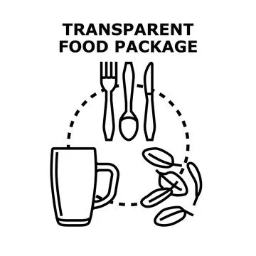Transparent food package vector concept illustration Stock Illustration
