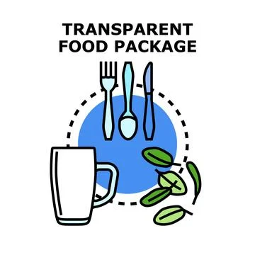Transparent food package vector concept illustration Stock Illustration