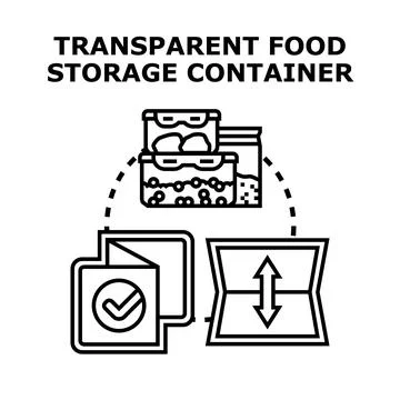 Transparent food storage container concept for organized kitchen Stock Illustration