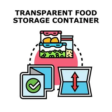 Transparent food storage container concept for organized kitchen イラスト素材