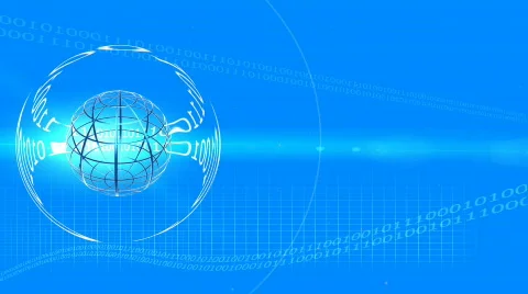 TRANSPARENT FRAME BLUE GLOBE Stock Footage 831991