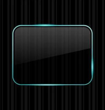 Transparent frame with reflection on striped background Stock Illustration